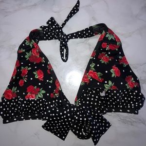 Hot Topic Size M Black Red Bikini Top